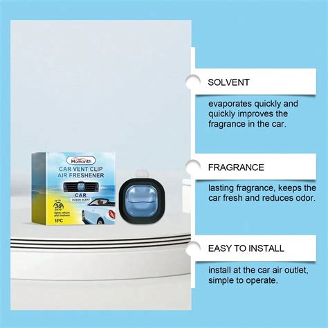 Car Air Vent Freshener, Long-Lasting Scent Deodorizer For Comfortable ...