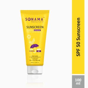 Sonama Naturals Sunscreen - SPF 50 PA+++ Carrot & Orange Sunscreen Non ...