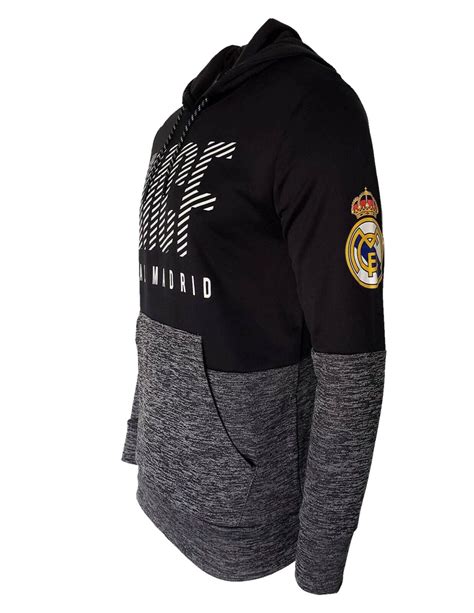 Icon Sports Real Madrid Hoodie Sweatshirt Black Gray RMCF Pullover Mens ...
