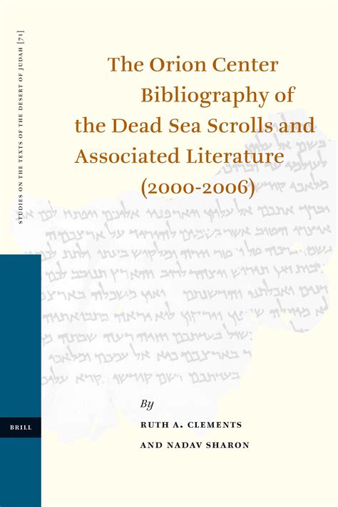 The Orion Center Bibliography of the Dead Sea Scrolls and Associated ...