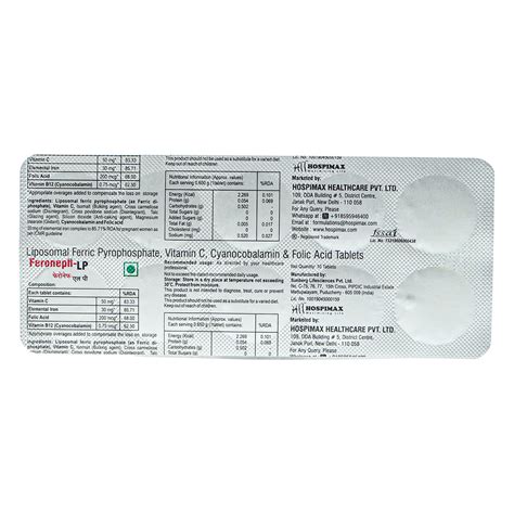 Feroneph-LP Tablet 10's Price, Uses, Side Effects, Composition - Apollo ...