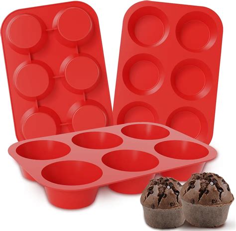 Amazon.com: Jumbo Muffin Pan, 3.5 Inch Silicone Texas Muffin Pan 6 Cup ...