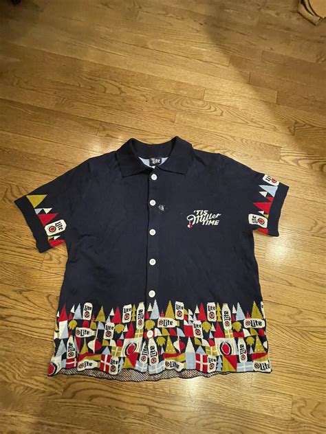 Men’s Party It’s Miller Time Miller Lite Shirt Button… - Gem