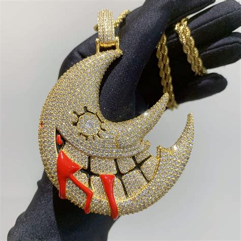 Trippie Redd Moon Chain Pendant (14K Gold) | Iced Up London