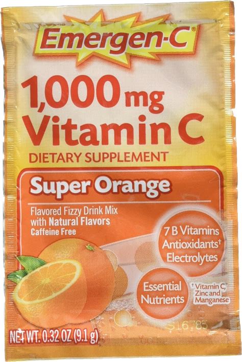 Amazon.com: Emergen-C Vitamin C Flavored Fizzy Drink Mix Packets, Super ...