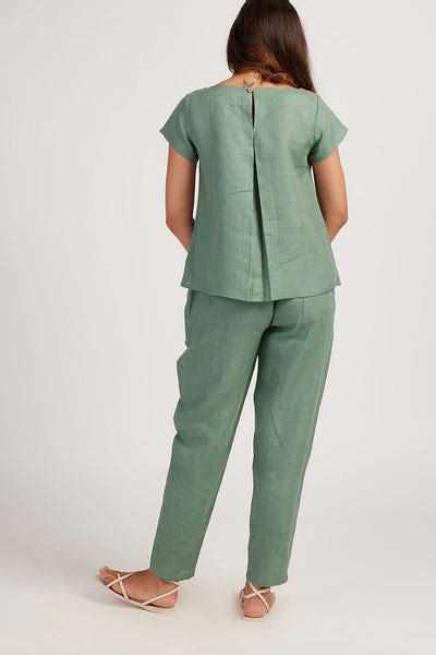 Explore Linen Easy Pants for Women Sage Green Online