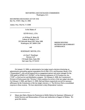 Fillable Online sec motion for summary affirmance bia form Fax Email ...