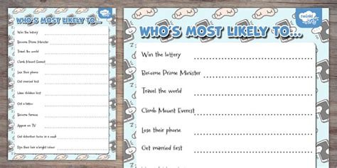 Who's Most Likely...? Sleepover Party Game | Twinkl Party