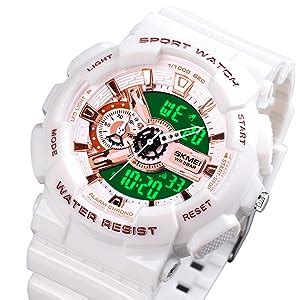 SKMEI Analogue - Digital Men's Watch(White Dial White Colored Strap ...