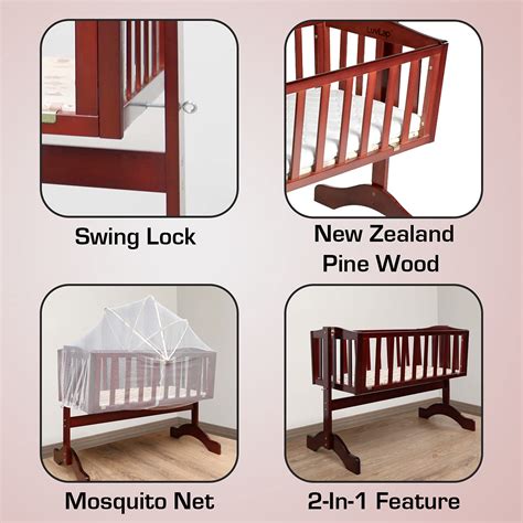 Baby Wooden Cot C-10, Cherry Red | LuvLap – Krazy Caterpillar