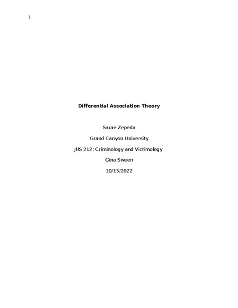 Differential Association Theory - In this essay Differential association theory will be used to ...