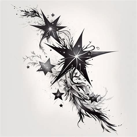 Stars Tattoo Design White Background PNG File Download High Resolution ...