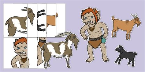 The Three Billy Goats Gruff Display Cut-Outs | Twinkl
