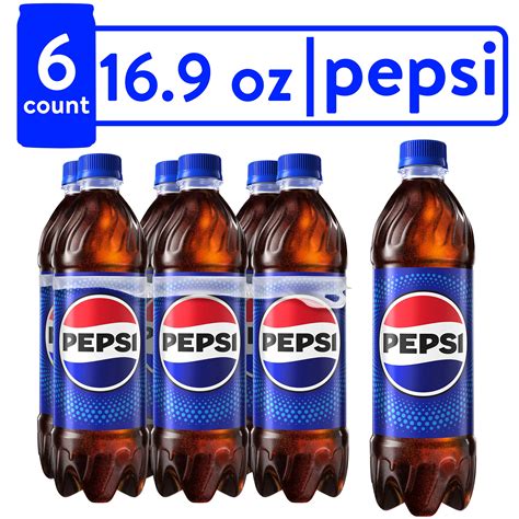 Pepsi Cola (6 - 16.9 Fluid Ounce) 101.4 Fluid Ounce 6 Pack Plastic ...