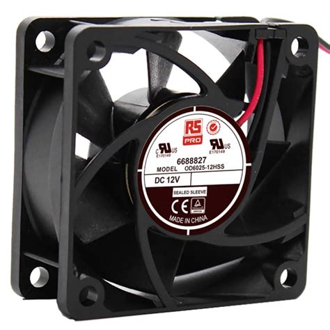 RS PRO | RS PRO Axial Fan, 12 V dc, DC Operation, 39.1m³/h, 2.8W, 230mA ...