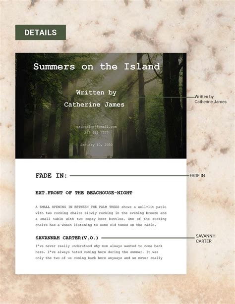 Image result for Screenplay Format Cheat Sheet