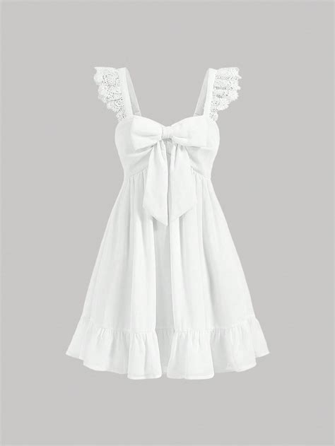 SHEIN UK in 2024 | White babydoll dress, Babydoll dress, Fashion ...