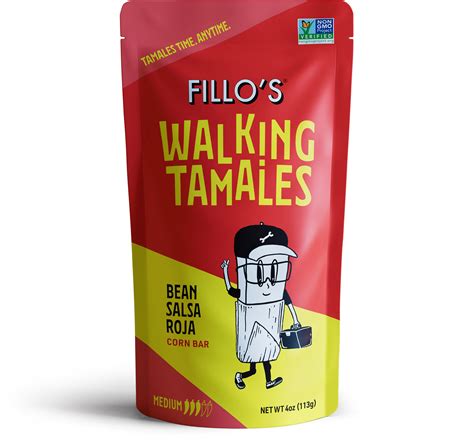 FILLO'S Walking Tamales Bean Salsa Roja Tamale, 4 oz (Shelf-Stable ...