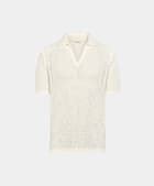 Off-White Crochet Buttonless Polo in Pure Cotton | SUITSUPPLY