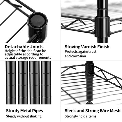 Buy FSDUALWIN Adjustable Metal Shelves for Storage,5 Tier Metal ...