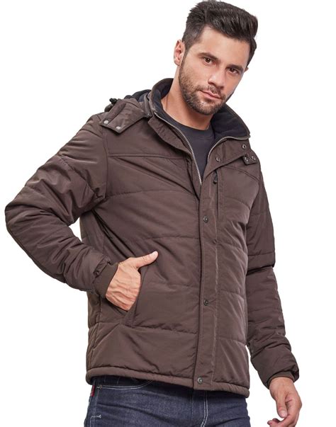 Shop Mens Jacket Full Sleeve with Fur Coffee at Woollen Wear