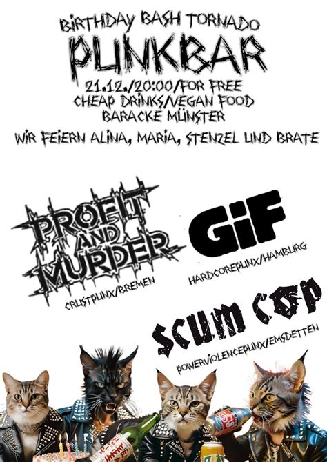 Punkbar mit Profit and Murder, GiF, Scum Cop, Baracke Münster, 21 ...