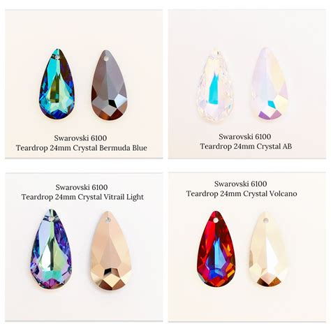 Swarovski 6100 Teardrop 24mm Bermuda Blue Vitrail Light Volcano Crystal ...