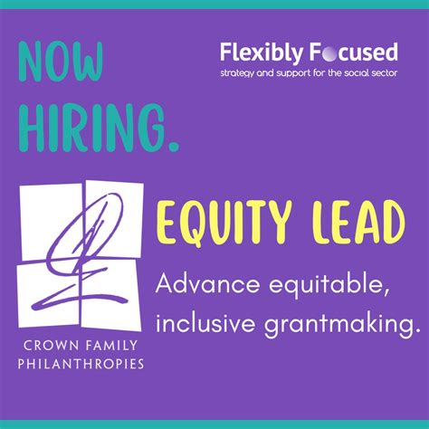 A critical post opening at Crown Family Philanthropies. Come join an ...