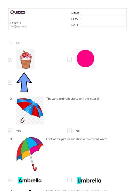 50+ The Letter U worksheets on Quizizz | Free & Printable