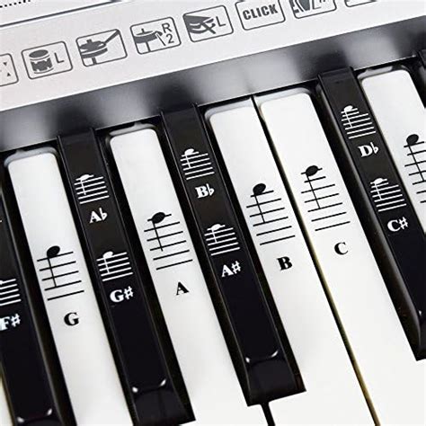 Piano and Keyboard Music Note Full Set Stickers for White and Black ...