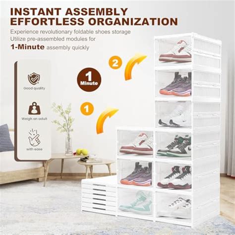 JD FRESH Shoe Rack Collapsible Shoe Organiser with Door - Foldable Sne ...