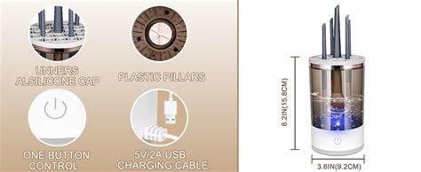 XENGVA Electric Makeup Brush Cleaner Machine, USB Portable Make up ...