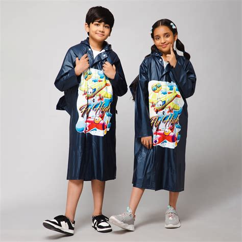 THE CLOWNFISH Toon Caper Series Kids Waterproof PVC Longcoat with ...