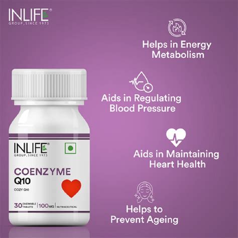 INLIFE Coenzyme Q10 (Ubiquinone), 100 mg - Chewable Tablets 30 - (2 ...