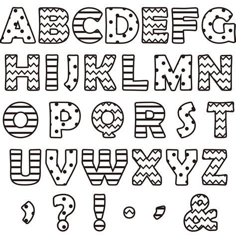 Qyeahkj Black And White Fun 7 Font Letters For Classroom | Desertcart INDIA