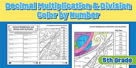 Decimal Multiplication and Division Color by Number