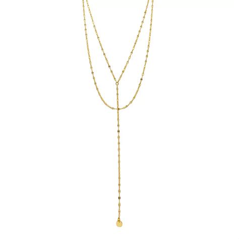 Adornia 14k Gold Plated Double Layer Y-Necklace