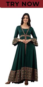 ftDiva Women's Rayon Printed Anarkali Gown in Pink (Medium) : Amazon.in ...