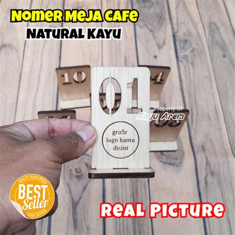 Jual Nomer Meja Kayu Cafe / Wooden Table Numbers Minimalis Standing ...
