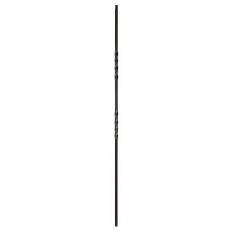 Buy 44 in. x 12 in. Satin Black Double Twist Hollow Iron Baluster ...