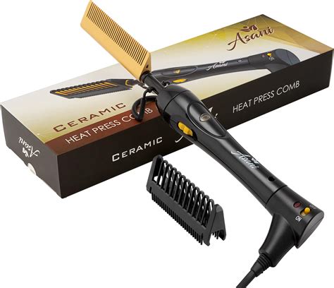 Amazon.com : BudiGl Hot Comb Hair Straightener Pressing Combs - Ceramic ...