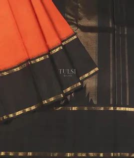 Buy Burnt Orange Kanjivaram Silk Saree T499933