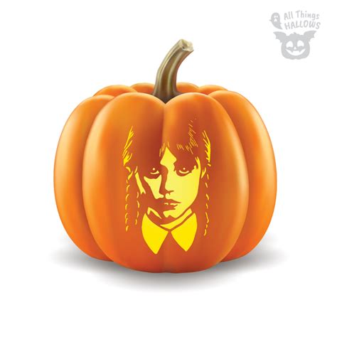Wednesday Addams Pumpkin Stencil - Allthingshallows.com – AllThingsHallows