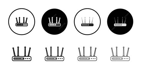 Wifi modem icon thin line illustration set | Premium Vector