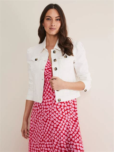 Phase Eight Lettie Denim Jacket, White