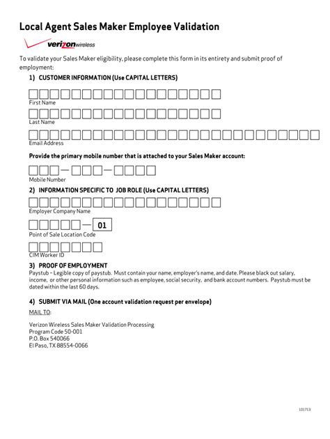 Verizon Wireless Local Agent Sales Maker Form - Fill Online, Printable ...