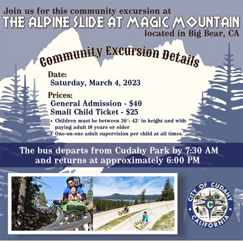City of Cudahy, CA on Twitter: "Tickets for this Community Excursion ...