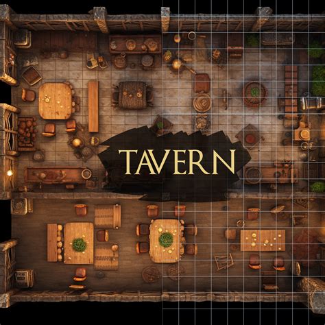 Tavern Battle Map, Dnd Battle Map, D&D, Battlemap, Dungeons and Dragons ...