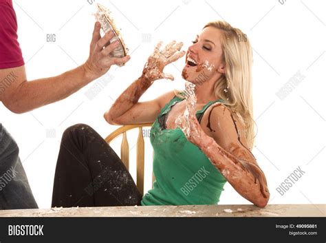 Woman Getting Pie Face Image & Photo (Free Trial) | Bigstock