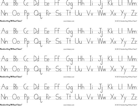 Handwriting Without Tears Cursive Printables - Printable Templates